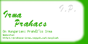 irma prahacs business card